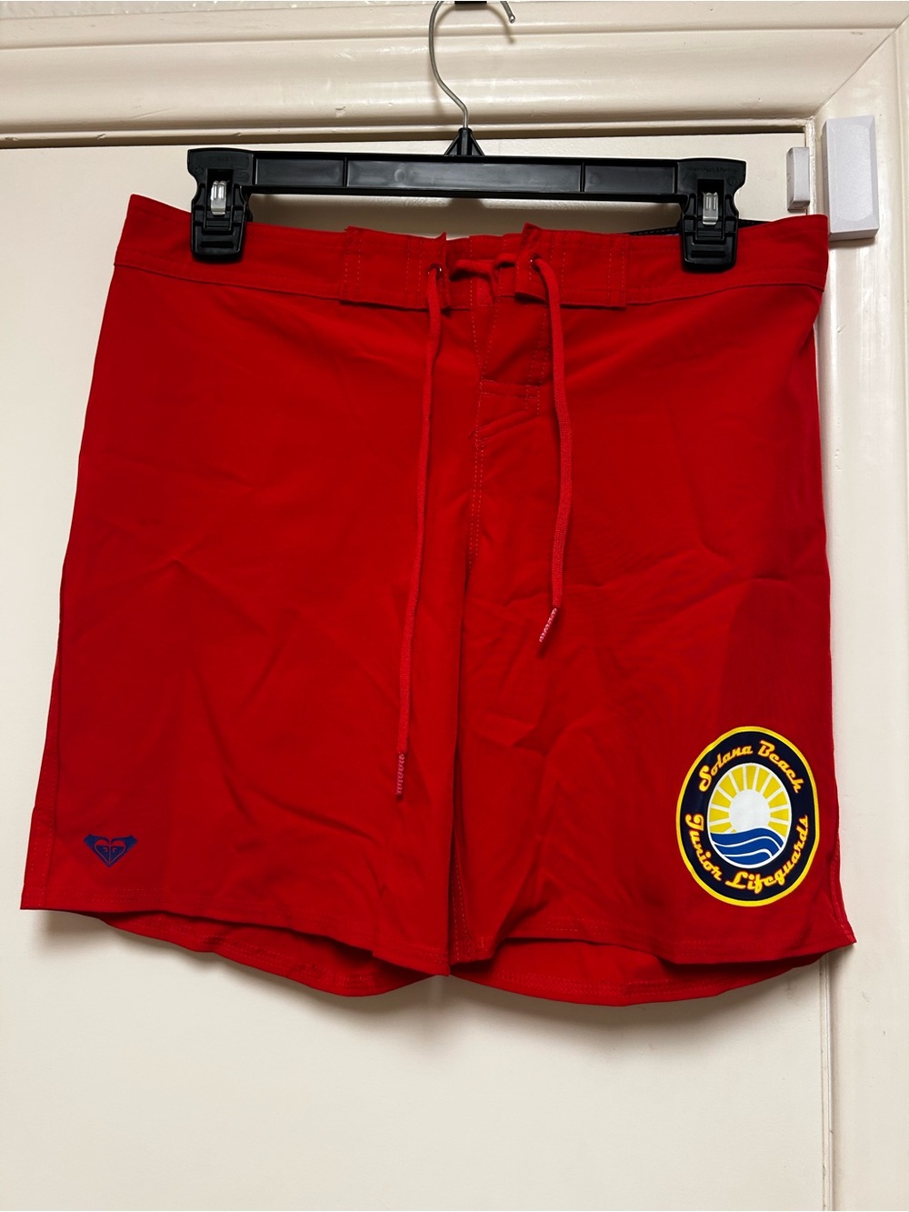 Roxy Red Kids Swim Shorts with Lifeguard Patch
